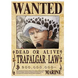 Trafalgar Law Wanted Poster Anime One Piece, Anime Gifts Photo Decoration Posters Print Room