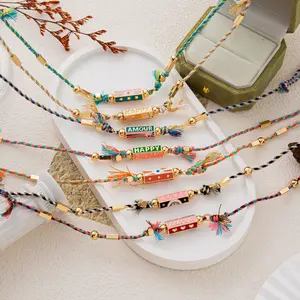 2026 New Tarot Pendant Braided Rope Necklace Colorful Graffiti Pendant Mysterious Good Luck Women Necklace Vibrant Bohemian Retro Fashion Accessory Exquisitely Designed Iridescent Jewelry Unique Gift for Lady Ideal Present for Friends Sister and Lover