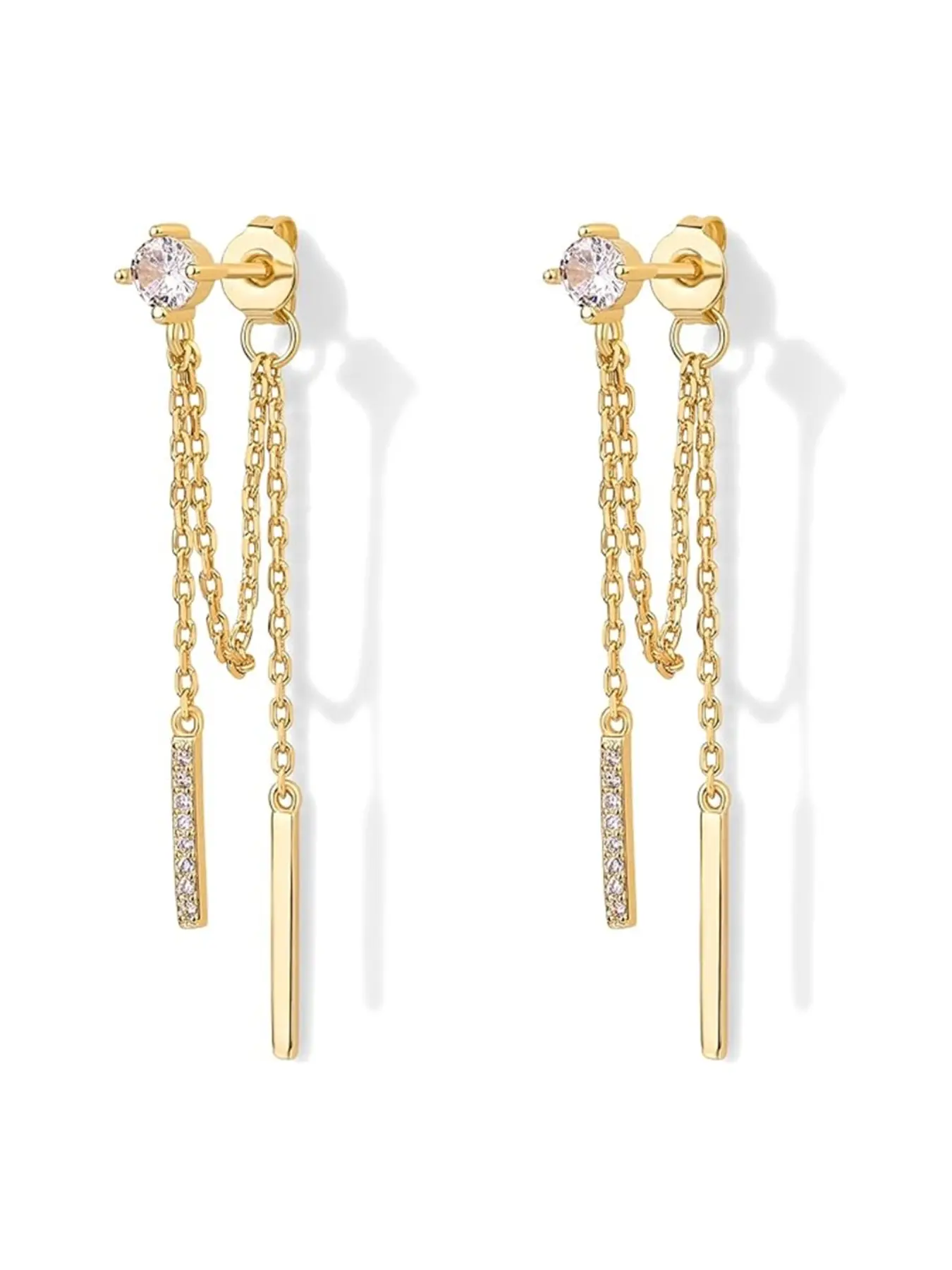 Drop Dangle Chain Earrings for Women Dangling Chain Studs Cubic Zirconia Ball Cz Earrings Threader Earscapes Earrings Versatile Earrings High Quality Earrings Fashion Jewelry Gift Fashionable Jewelry