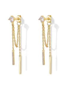 Drop Dangle Chain Earrings for Women Dangling Chain Studs Cubic Zirconia Ball Threader Earscapes Earrings Versatile Earrings Fashion Jewelry Gift Fashionable Jewelry