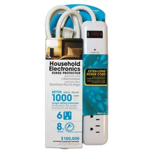212 MAIN Prime 6-Outlet Surge Protector with Auto Shut-Off, Power Protection for Sports & Outdoor Climbing Activities, White