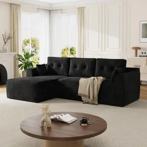 105 Inch Luxe Cloud Boneless Modular Sectional Sofa L Shaped Chaise Stylish Sofa Bed Cozy Oversized Deep Seat No Assembly Required Spacious Comfort Home Furniture for Living Room