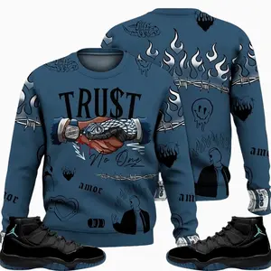 11 Gamma Sweatshirt, Retro Gamma 11s Outfits Shirt, Snake Trust No One Drip Outfits Streetwear Unisex Sneaker Matching Shirts