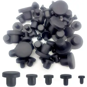 50 count  Plugs Rubber Hole Plugs Rubber 1/8" 3/16" 1/4" 5/16" 3/8" Stopper for Round Holes  Hole End Covers Soft Flexible Stopper Sealing Plugs Pipe Holes Test Tube Plugs