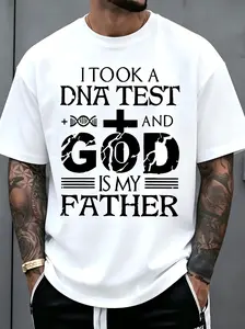 "I Took A DNA Test And God Is My Father" Christian Faith T-Shirt for Men & Women – Ultra Soft Cotton Crew Neck, Breathable & Moisture Wicking, Religious Humor Graphic, Comfort Fit for Everyday Wear, Great Christian Gift, Machine Washable