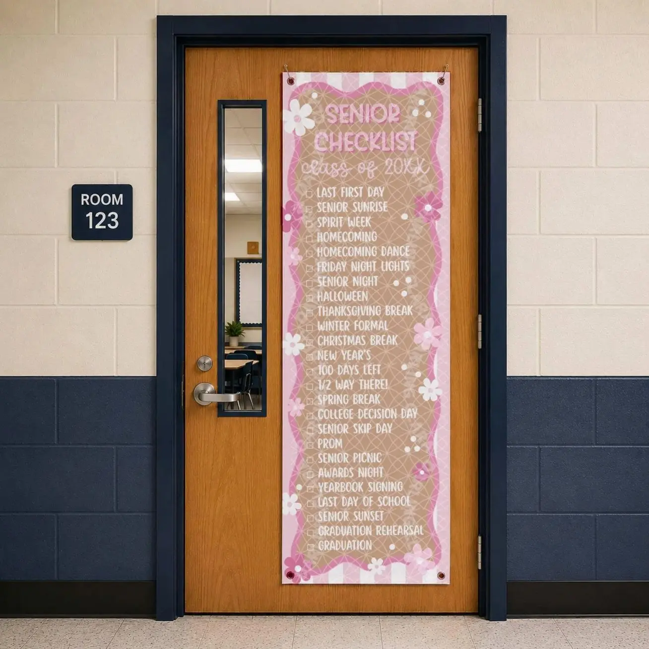 Senior Year Bucket List Banner, Class of 2027 Graduation Banner, Senior Checklist, Senior Banner