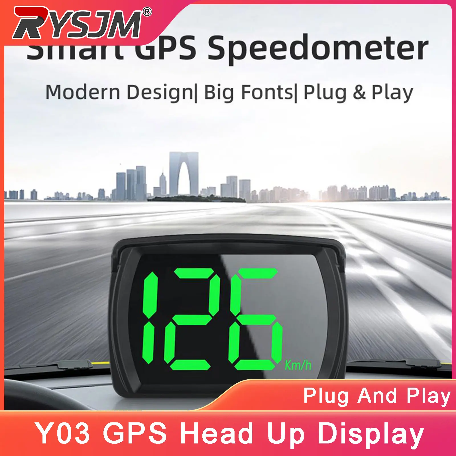Y03 Smart GPS Speedometer Plug and Play KM/H MPH Digital Speed Gauge Meter With