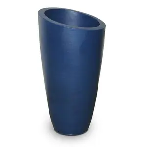212 MAIN Mayne 8880-NB 32 in. Textured Modesto Tall Heavy Duty Resin Flower Pot, Neptune Blue, All-Season Outdoor Planter