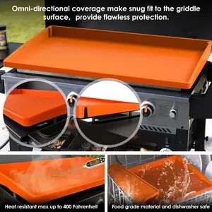 Upgraded Silicone Griddle Cover Mat Full-edge for Grill 28"/36" Top Duty Food Grade Accessories Utensils
