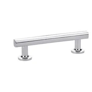 212 MAIN 12 in. Freestone Center-to-Center Cabinet Pull, Bright Chrome Finish, Brass Construction, Contemporary Door Hardware, Freestone Pull