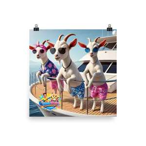 Fancy Goats Prefer a Luxury Ride Poster