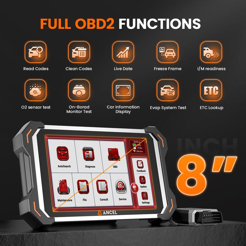 ANCEL DS600 BT OBD2 Scanner Full System Scan Tool with 34+Resets Bidirectional ECU Online Coding FCA SGW AutoAuth VAG Guide CAN FD/DOIP