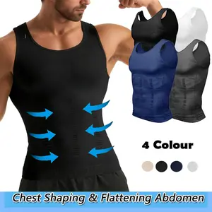  Men Compression Vest,Men Abdomen Sleeveless Running Workout Fitness GYM Tank Tops Shirts Menswear GYM Shirts,Back to School Outfits,Boys Underwear,Men Underwear For All Seasons