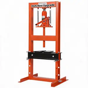 Heavy Duty Hydraulic Shop Press – Industrial H-Frame with Adjustable Height, Movable Plates, Particulate Cover – 6 Ton / 12 Ton / 20 T Options for Garage or Professional – Orange