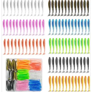 Soft Fishing Lures(96 Pcs), 3" Paddle Tail Swimbaits Soft Plastic Lures, Unique Vibrating Swim Action for Trout Crappie Walleye Sea Bass