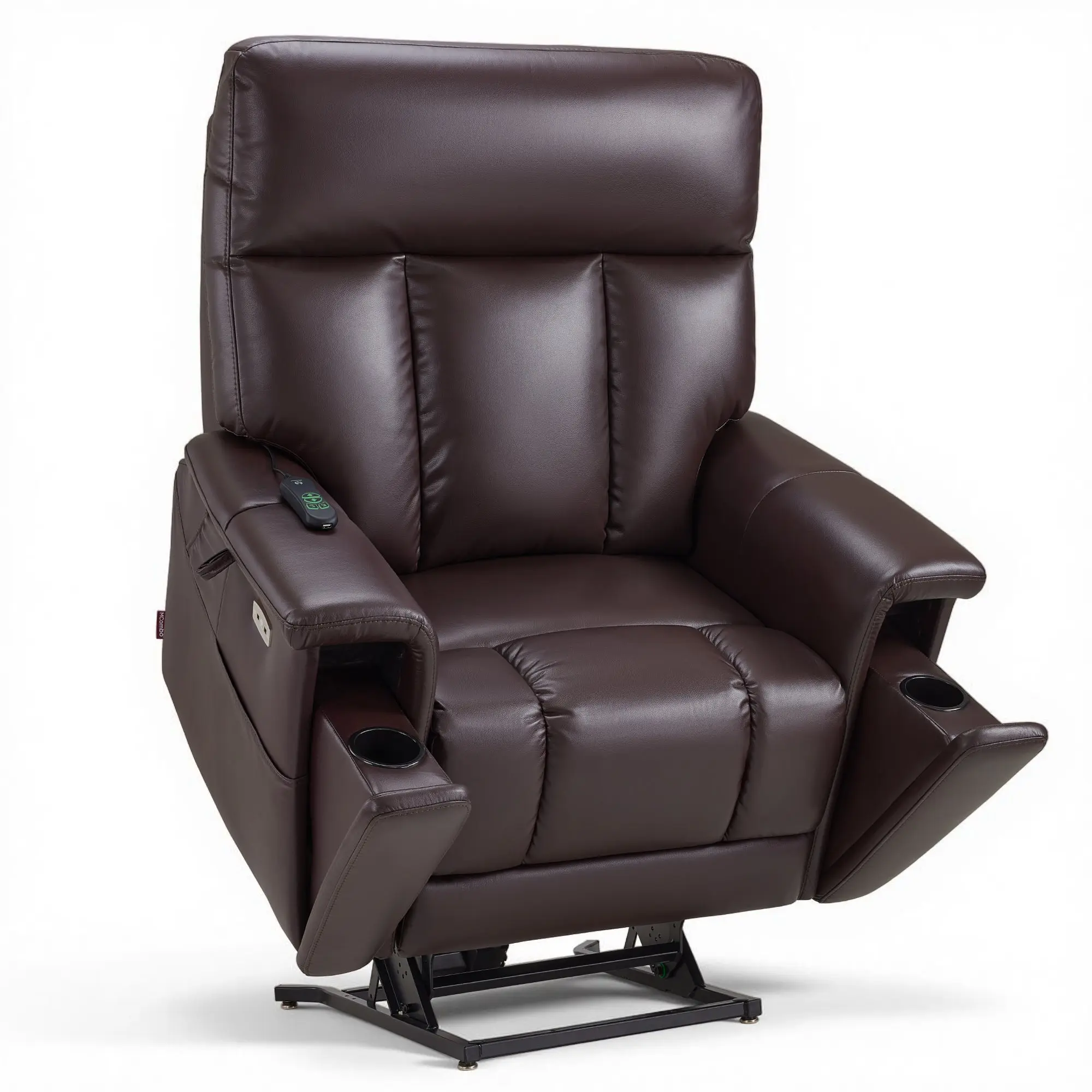 500lbs Heavy Duty Extra Wide Dual Motor Power Lift Chair, Faux Leather R7777