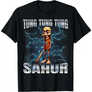 100%25 Cotton Unisex Tung Tung Tung Sahur T-Shirt women graphic shirts
