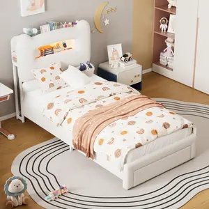 【GARVEE】Ultimate Kids' Bed! Twin Size w/ 2-Tier Storage, LED Lights & Charging Dock