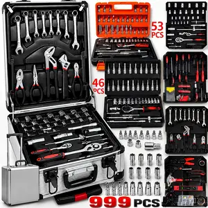 Pick 46/53/999pcs Professional Tool Kit Set Compact Toolbox for Home Repair Auto Maintenance DIY Projects Expert Use Durable Portable Great Gift for Men Dad Husband Friend Local Delivery Service Available Now