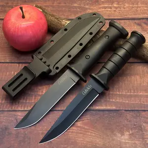 Durable Black Appearance Camping Cooking Knives with Sheath, Portable Sheath with Clip for All Your Outdoor Kitchen and Picnic Needs