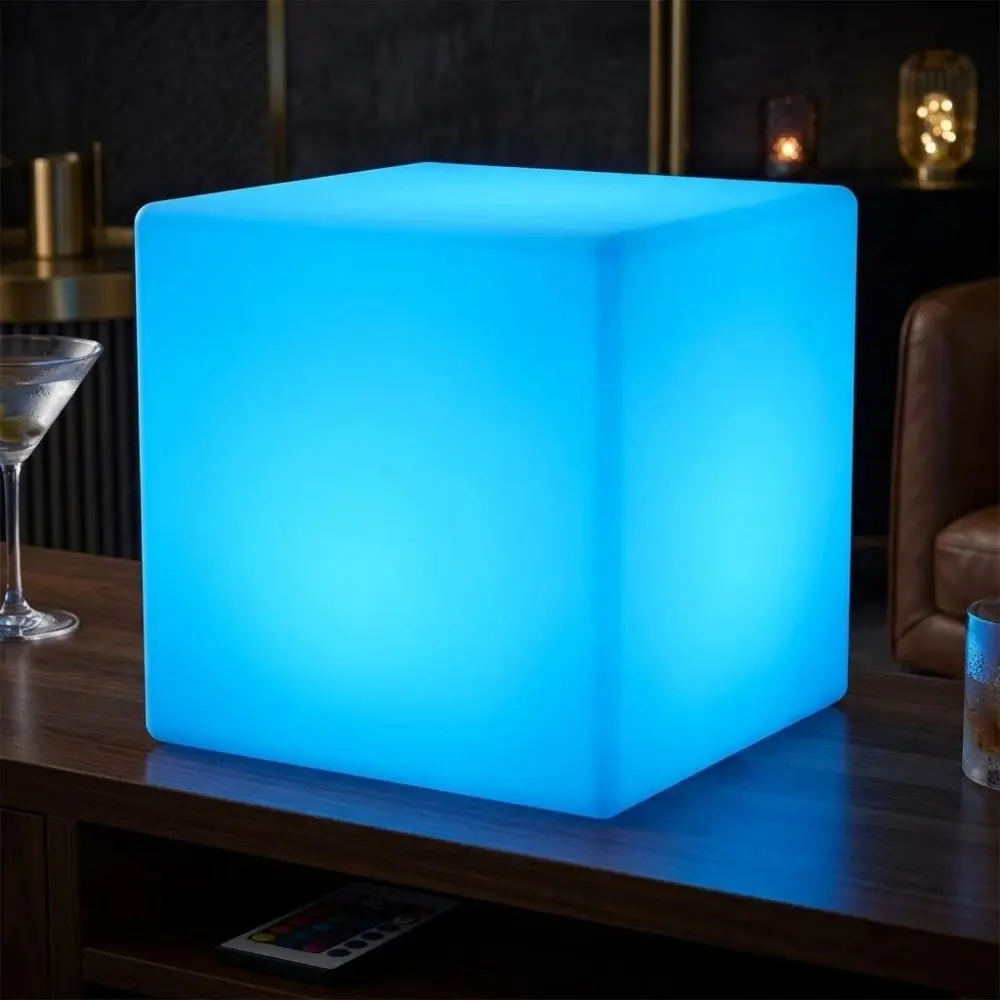Rechargeable Wireless LED Cube Light, 16-Color Ambient Lighting with Remote | Bright Universe Lamp, Creative Night Light for Kids Bedroom, Square Decor Light