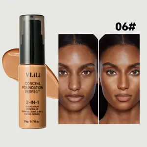 6-color liquid foundation cream to cover acne marks and dark circles, long-lasting waterproof liquid foundation makeup Super Coverage Concealer Concealer Eye Fundus Concealer Eye Bags Cover Black Eyes Naturally Cover Skin Defects Halloween Makeup