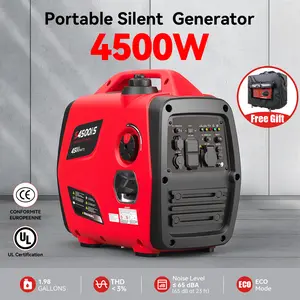 Portable Inverter Generator, 4500W/3200W Gas Powered Generators for House Power, Super Quiet & Lightweight, Manual Start, CO Sensor, RV Ready & Outdoor Camping, Ideal Honda Alternative, EPA Compliant
