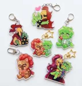 Magnetic Hearts of D3rlord3 and Avery Minecraft ARG Chibi Acrylic Keychain, Gift for Friends, Perfect Gift Idea