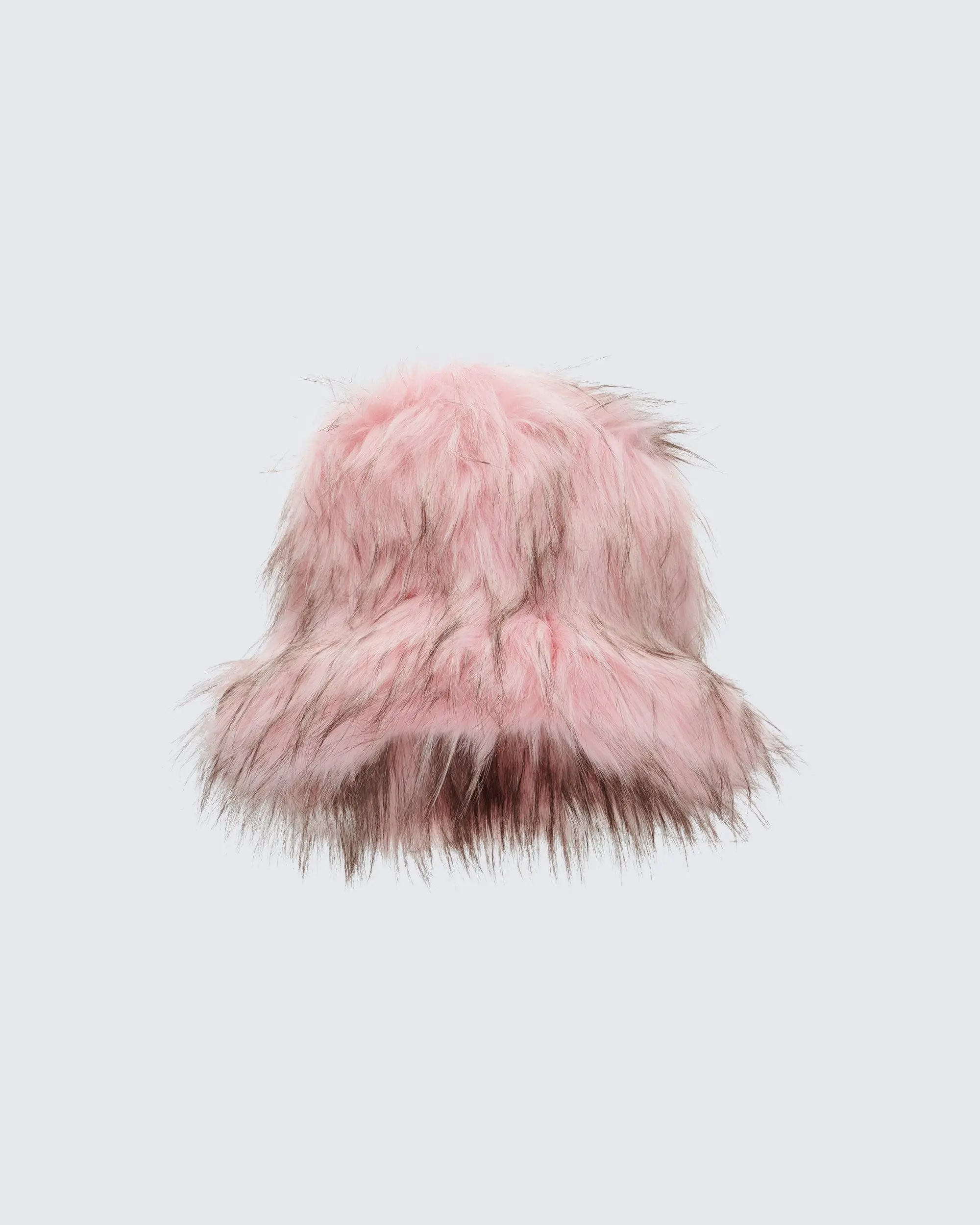 Shaggy Pink Faux Fur Bucket Hat - Oversized Bohemian Vintage Style with Wide Tiered Brim for Music Festivals, Music Festival, Fur Hats, Fluffy Texture, Oversize Fit, Bohemian Hats
