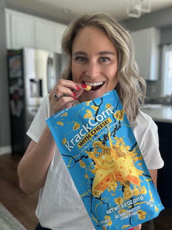 KrackCorn Popcorn Large 5-Bag Variety Pack+FREE Bag! Three Flavors. Crunchy Caramel. Savory Cheese. Spicy Jalapeno Heat. Gluten Free. Non GMO Corn. No High Fructose Corn Syrup.