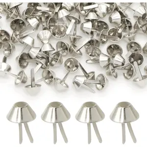 200 Pieces 15mm Metal Bag Feet Studs Purse Feet Handbag Feet Nailheads Stud Spike Nailheads for Leather Craft (Silver)