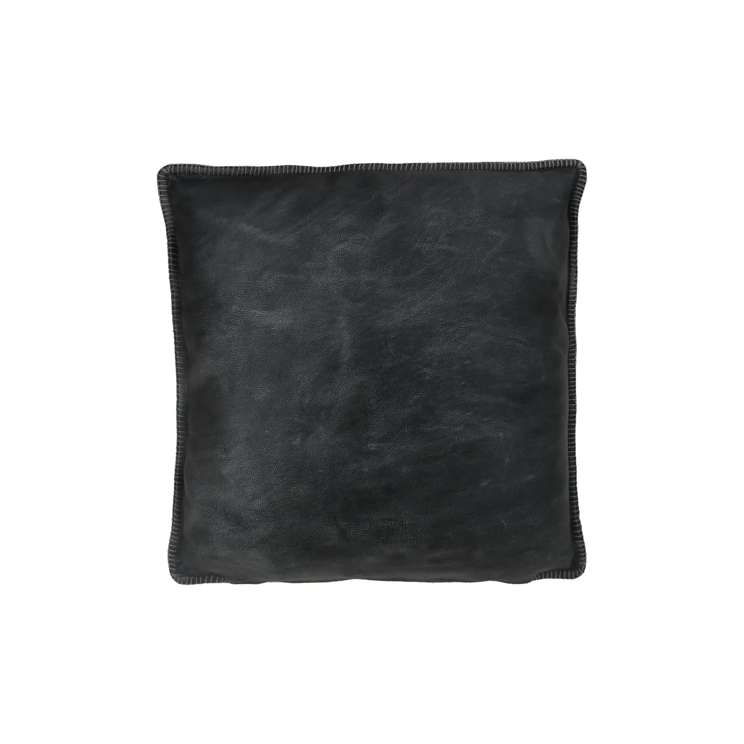 Genuine Leather Dark Grey Throw Pillow