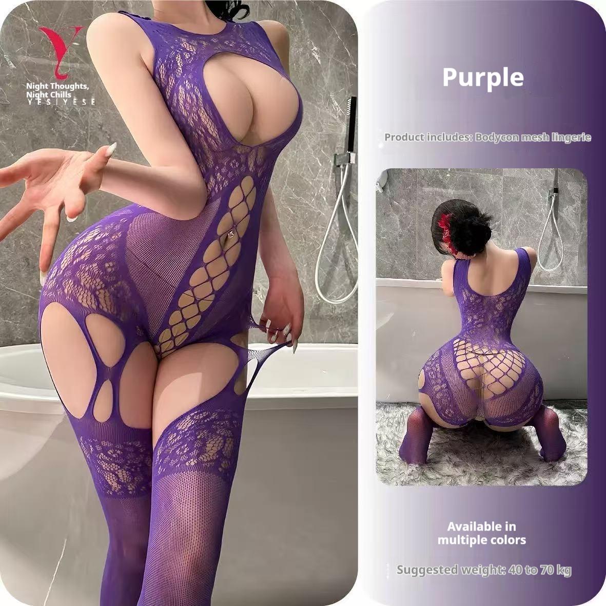 FUN Dressing Women's Black Lace Fishnet Bodystocking, Halter Neck Teddy Bodysuit with Cutout Detail, Elegant Soft Lingerie for Alluring Look, All Seasons Basic Outfit for Date Night