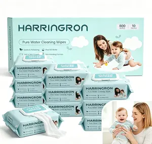 Gentle Pure Water Wipes Fresh-Feel Unscented & Hypoallergenic, Soft Gentle Clean for Sensitive Skin, Baby & Adult, 10 Flip‑Top Packs (800 Wipes)