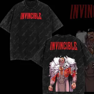 Superstyle "Thragg The Conqueror" Viltrumite War - Invincible Comic Double Printed Oversize Lightweight Acid Washed Tee TV Series Graphic Tee T-Shirt LF6 8SJ