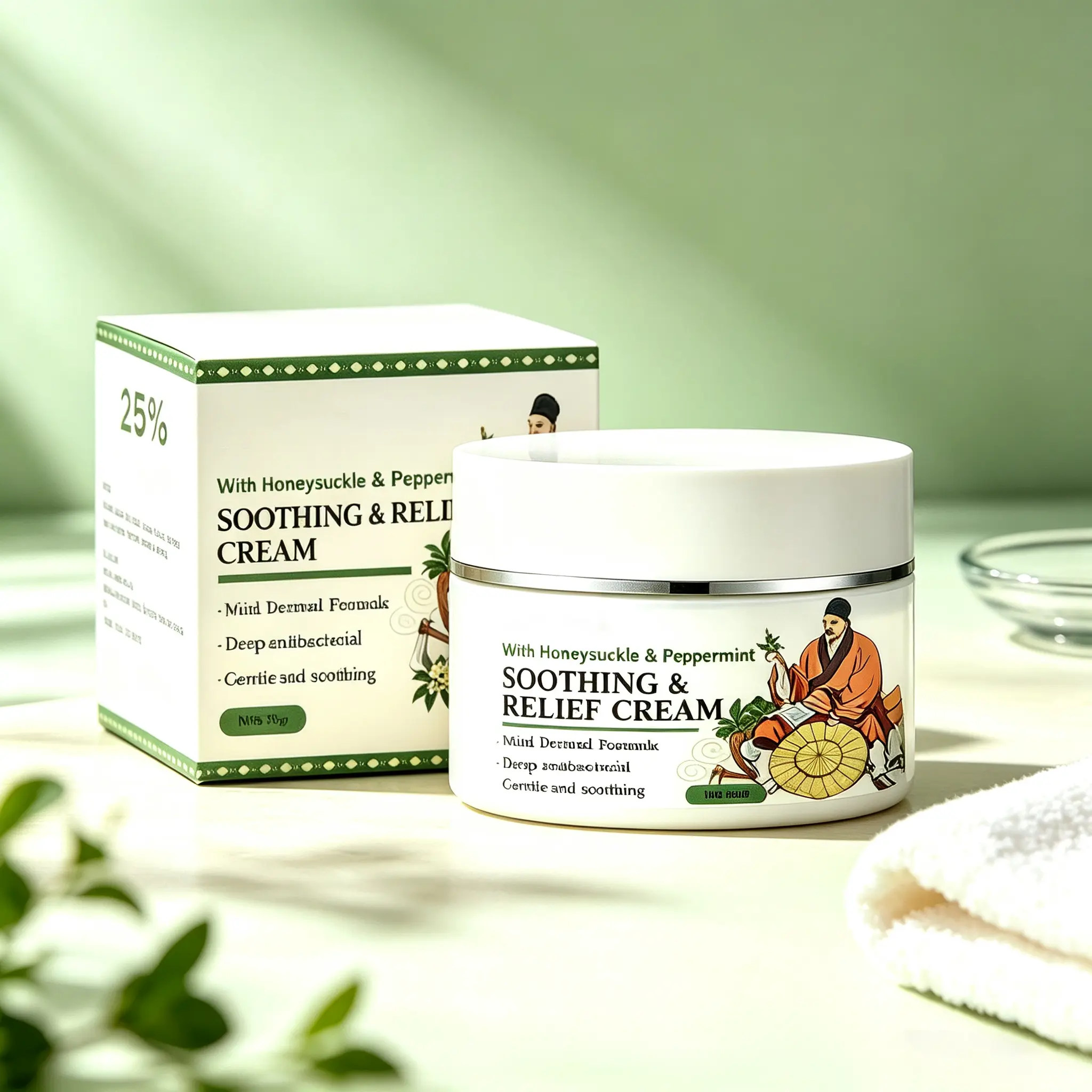 Sensitive Skin Soothing Cream, Daily Hydrating Moisturizer With Honeysuckle, Mint & Arnica Extract, Lightweight Comfort Cream For Dry Skin Care