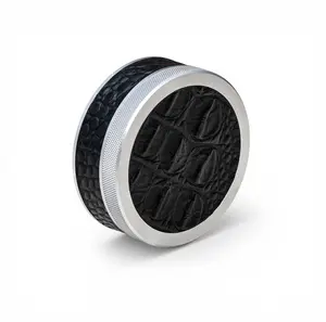 Silver on Black Embossed Croc Ruk Can | EDC Storage Can | Airtight Seal for Freshness | 100% Genuine Leather Top & Band | Texas Designed & Crafted