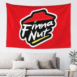 Finna Nut Banner Pizza Wall Hanging Tapestry, 3x5ft Premium Quality with Brass Grommets, Vibrant Colors, Durable Decorative Tapestry for College Dorm Rooms & Man Caves
