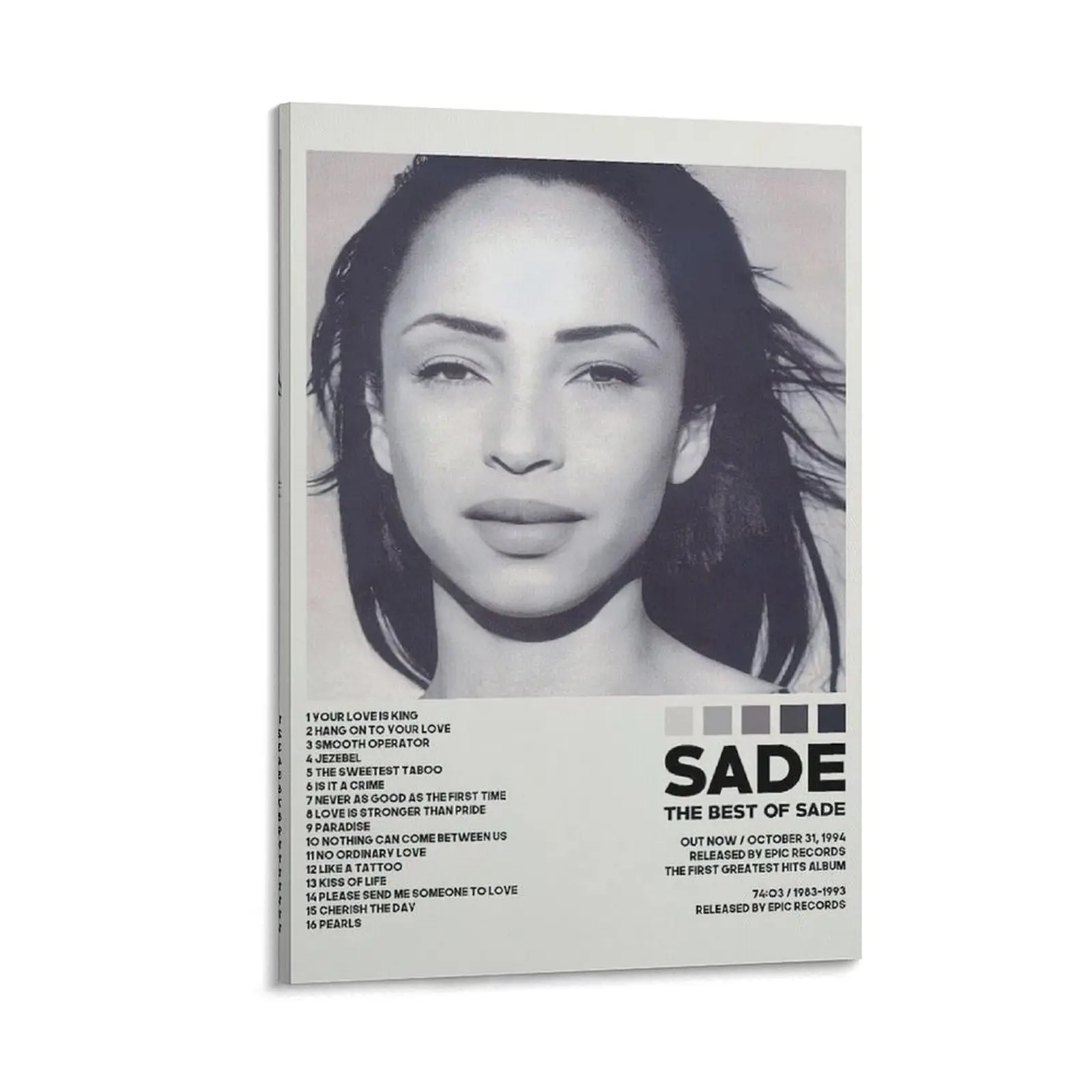 Sade The Best of Sade Canvas Poster Print Painting - Framable Home Decor, Bedroom Office Wall Art, Valentine's Day Gift for All Seasons