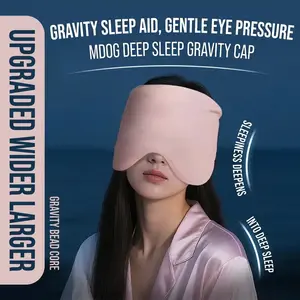 Lazy Paw | Weighted Eye Mask for Sleeping 360° Full Coverage Light Blocking Sleep Mask Strapless Wraparound Design Deep Pressure Stress Relief Soft Breathable Blindfold for Women Men Travel Home Naps Hypoallergenic Ultra Lightweight Night Sleep Aid