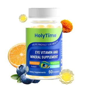 HolyTime Eye Vitamin Gummies - 60 Gluten-Free Vegan Gummies with Lutein Zinc Vitamin C/E & Zeaxanthin for Macular Health Dry Eyes Support Zero Sugar US Made Healthcare Dietary Fitness Natural Supplement Edible Bathroom