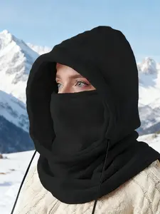 Men Women Winter Warm Barakwa Hat Scarf Mask Set, Outdoor Cycling Skiing Hooded Cap, Unisex Fitted Cold-Resistant Face Cover