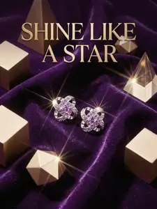 Elegant Rhinestone Four-Leaf Clover Earrings, Vintage Style Women's Jewelry, Casual Daily Wear, Fashionable Ear Studs