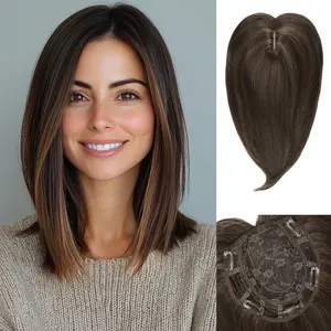 AITAO Clip in Synthetic Hair Topper with Bangs 12 Inch Hair Topper Hairpieces for Women with Thinning Hair for Wide parting&Partial hairloss&Cover #Summervibes