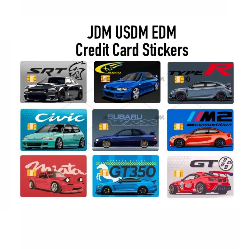 Original JDM USDM EDM car enthusiast credit card skin for debit credit ebt cards