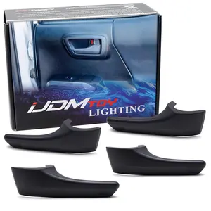 iJDMTOY 4pcs Matte Black Front & Rear Side Door Handle Cover Trims For Toyota 2016-2023 Tacoma Orignial Chrome Handles