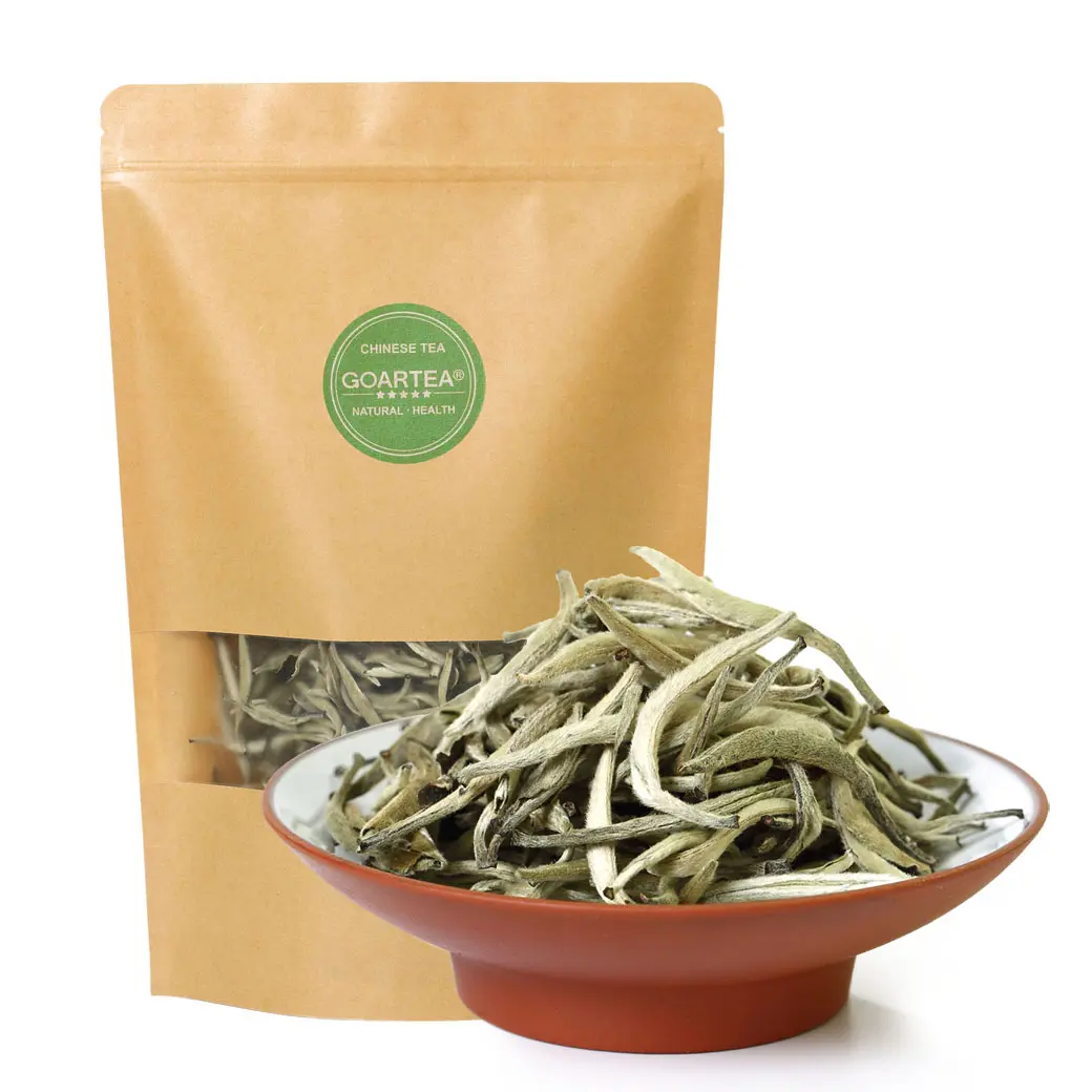 GOARTEA 250g / 8.8oz Supreme Silver Needle White Tea - Baihao Yinzhen Chinese Silver Tips Loose Leaf White Tea