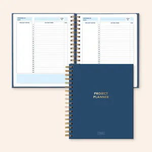 SWEETZER & ORANGE Project Management Planner - 200 Pages, 8.25" x 9.3" Work Organizer Notebook for Project Management - Ideal for Work