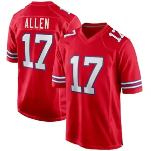 Buffalo Allen 17 Red/Royal/White Football Player Game Jerseys, Sports Stitched T-shirts Top for Men Women Youth Boys Girls