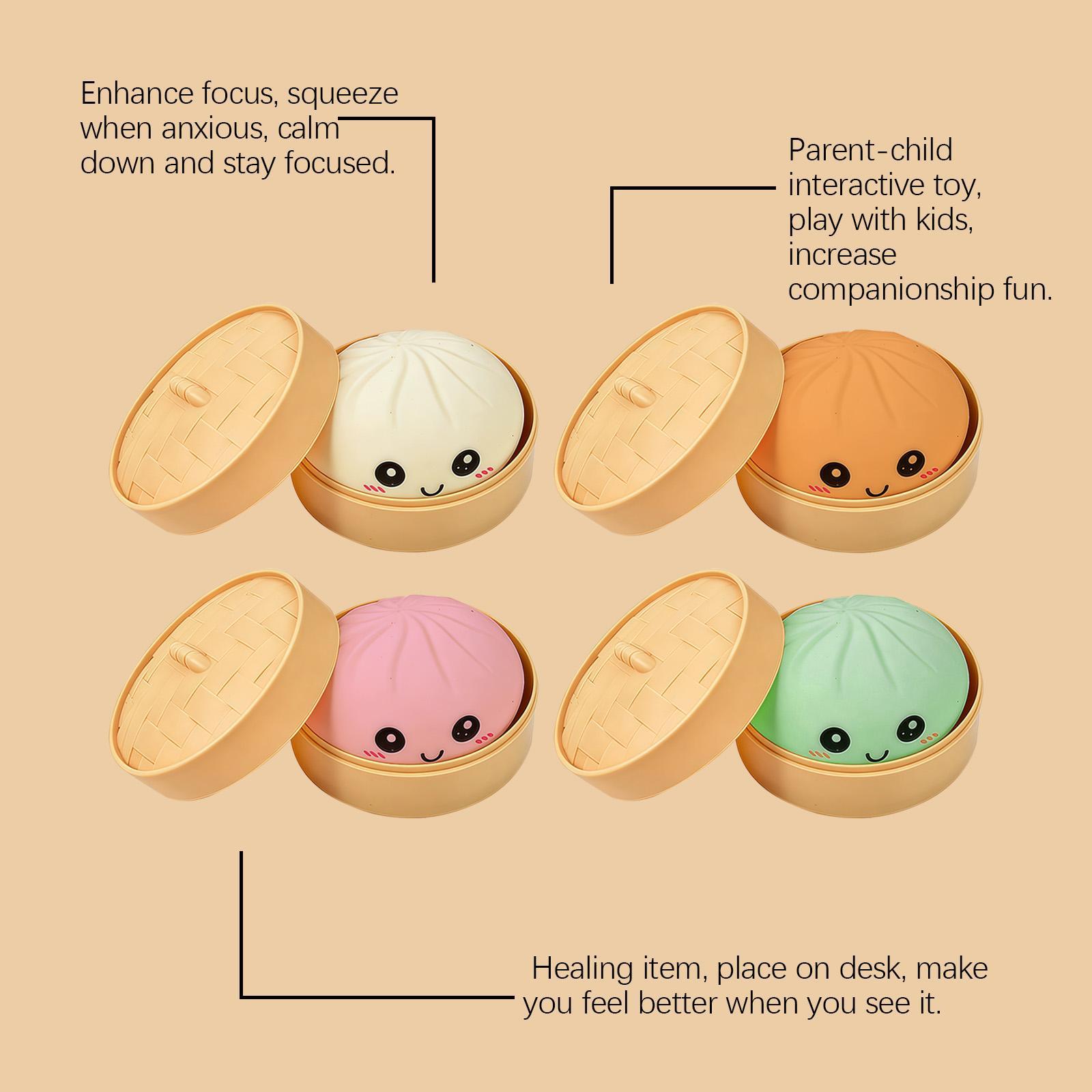 Dumpling Squishy Toy Anti-Stress Toy for Hands Sensory Toy Stress Relief Products Office Desk Toys 4 Colors Squishy Stress Ball